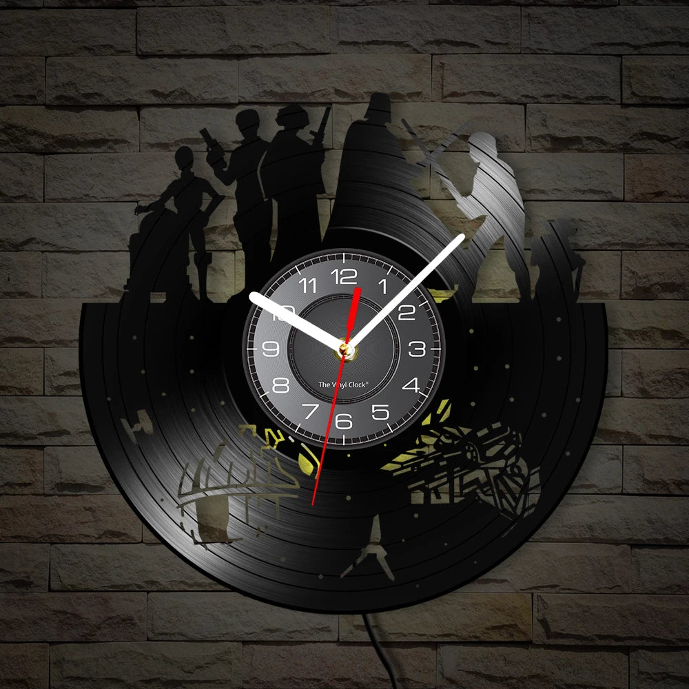 Horloge Murale Vinyle – Personnages du Film Star Wars
