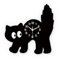 Horloge Murale – Petit Chat Noir en Porcelaine et Bois