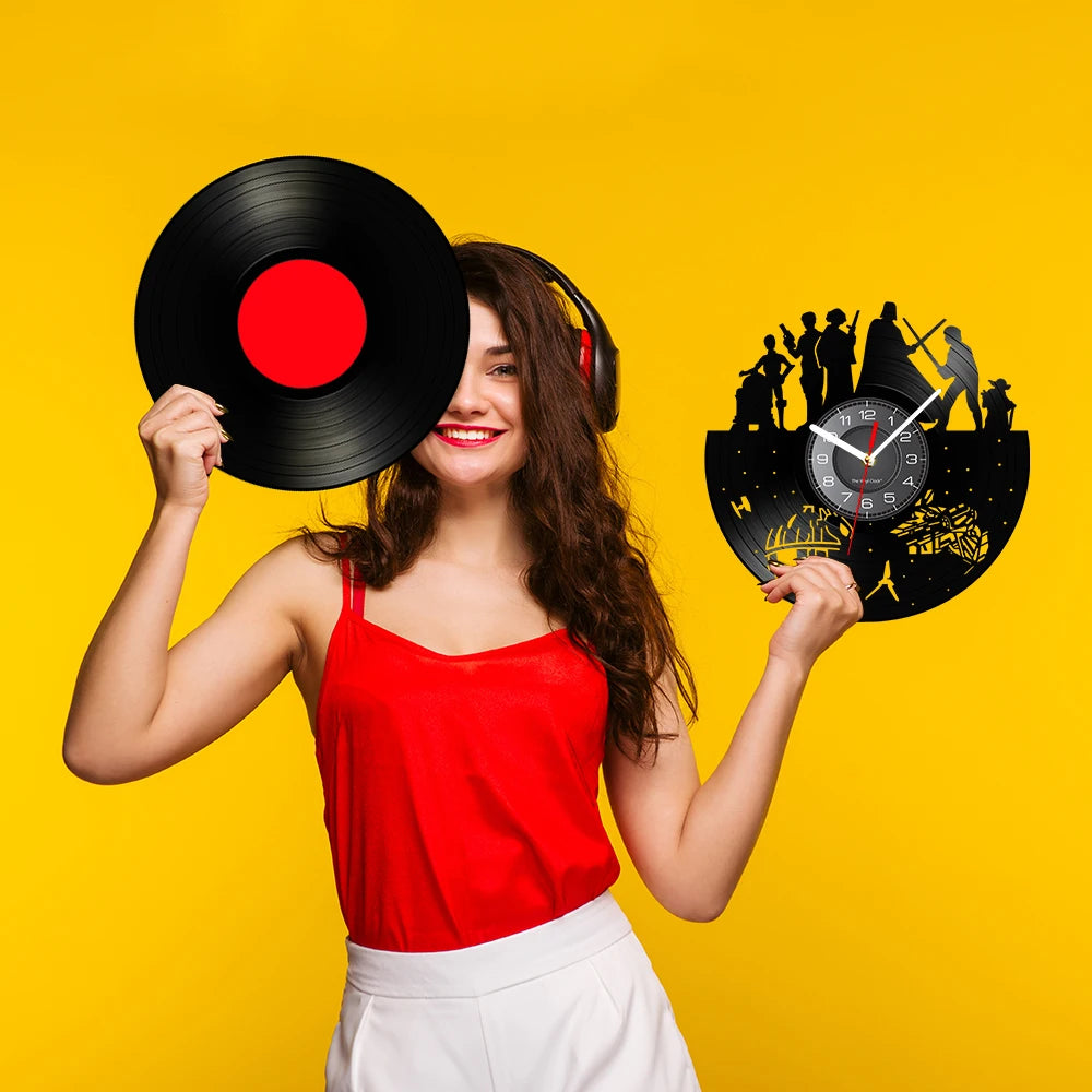 Horloge Murale Vinyle – Personnages du Film Star Wars