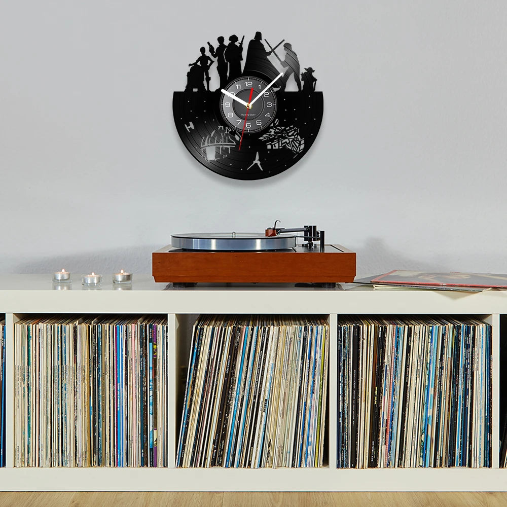 Horloge Murale Vinyle – Personnages du Film Star Wars