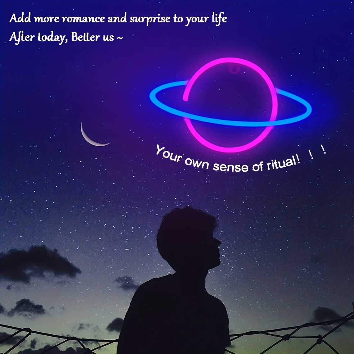 Panneau Néon LED - Planète