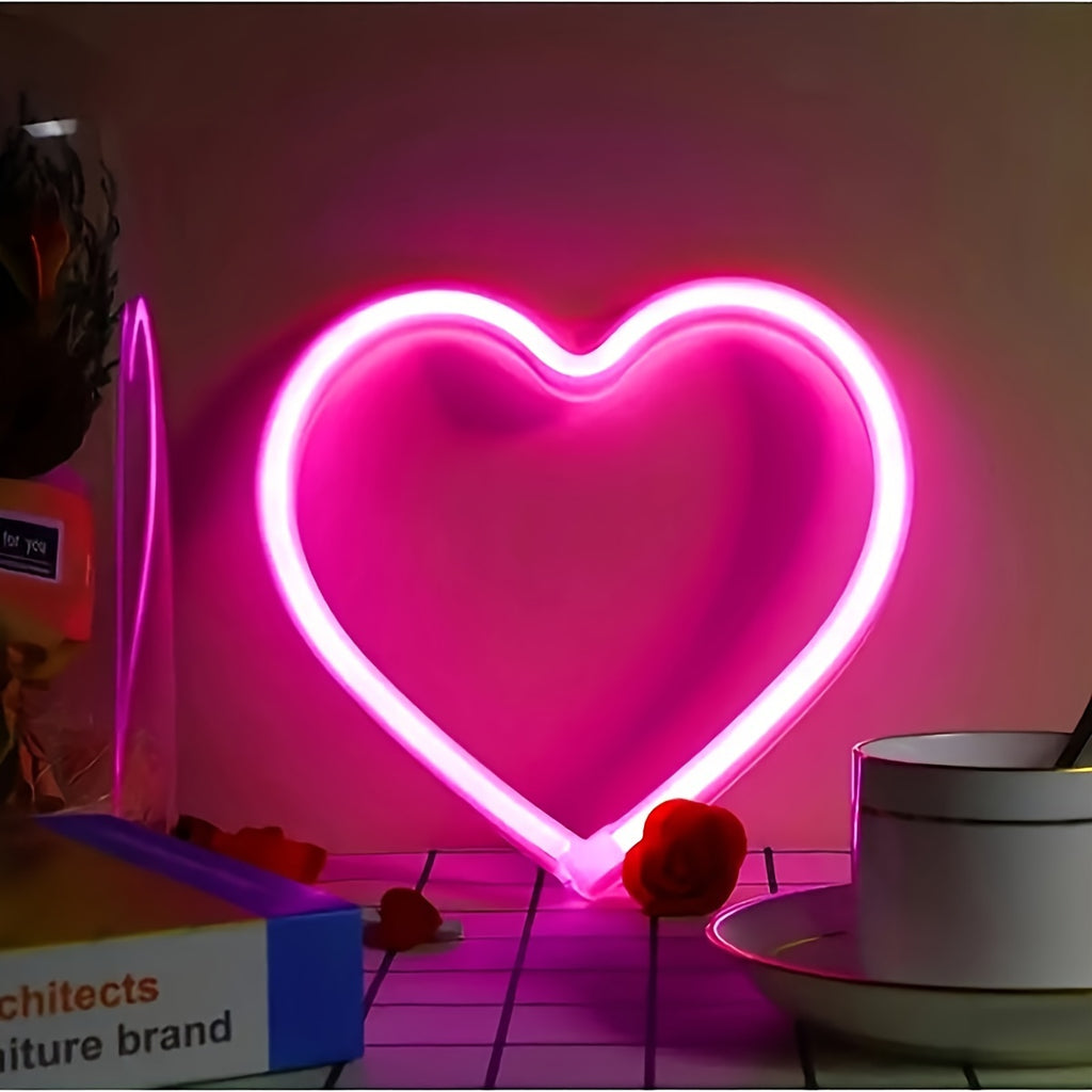 Panneau Néon LED - Design Coeur