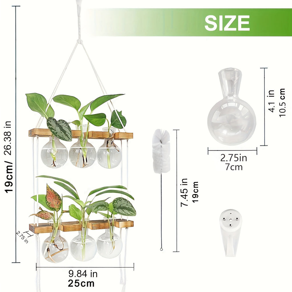 Station Murale de Bouturage pour Plantes – Support Bois & Vases en Verre