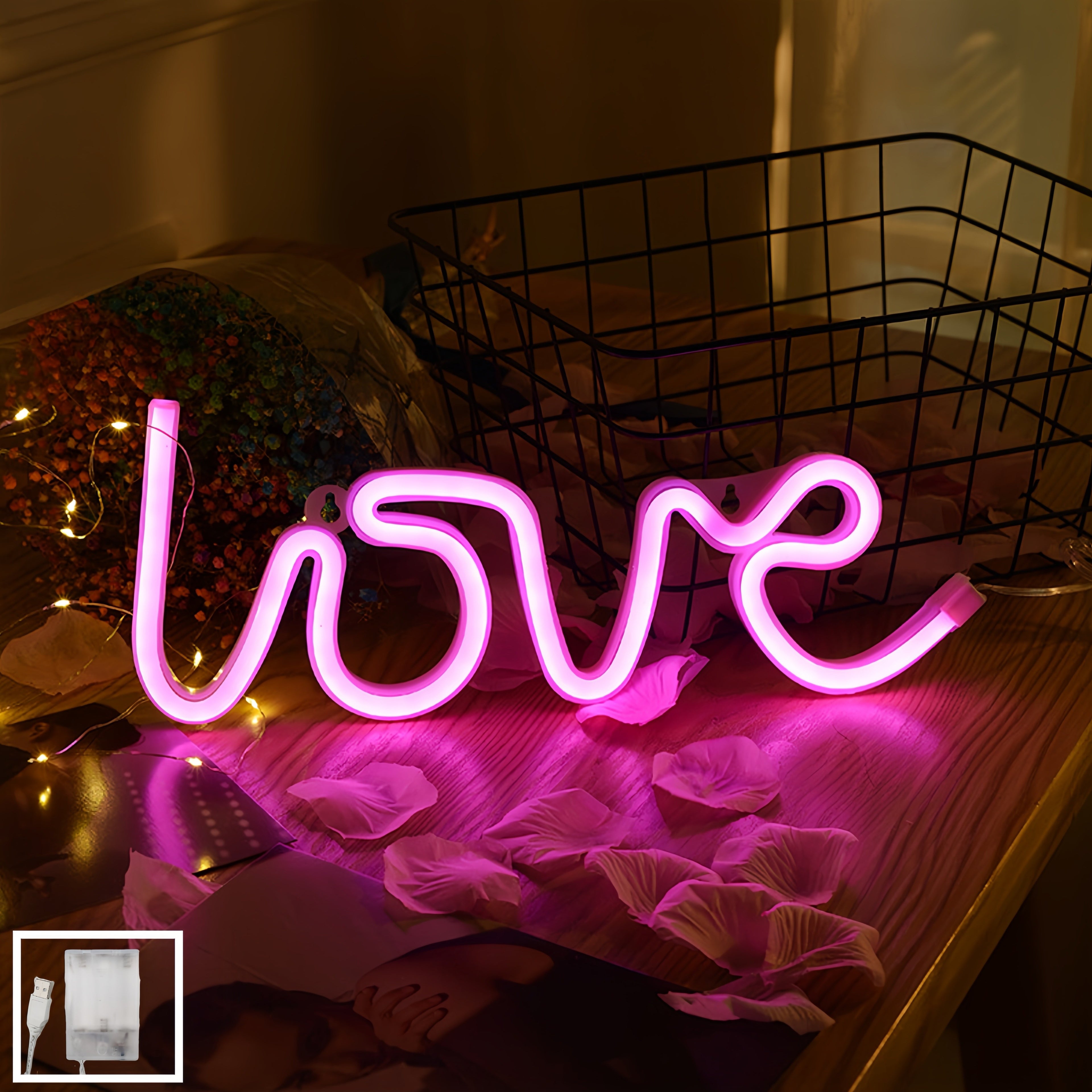 Panneau Néon LED - Design Lettre Love
