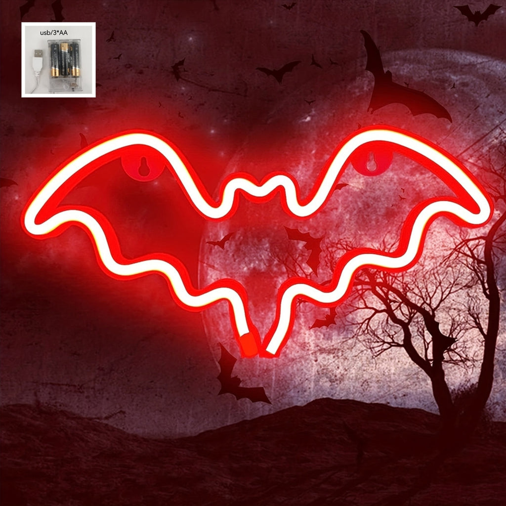 Panneau Néon LED - Design Chauve-Souris