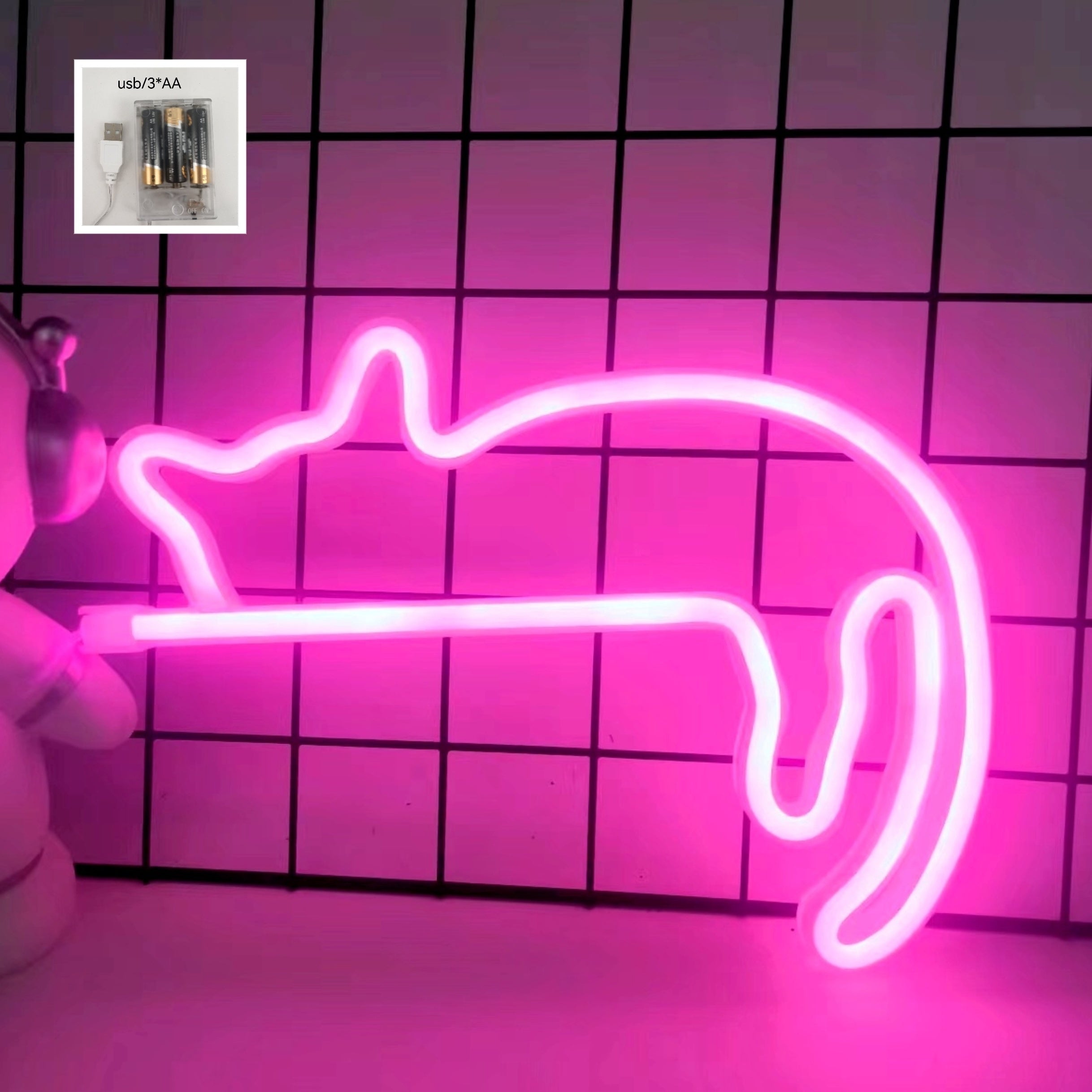 Panneau Néon LED - Design Chat