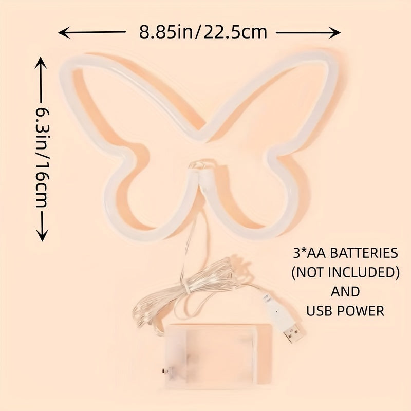 Panneau Néon LED - Design Papillon