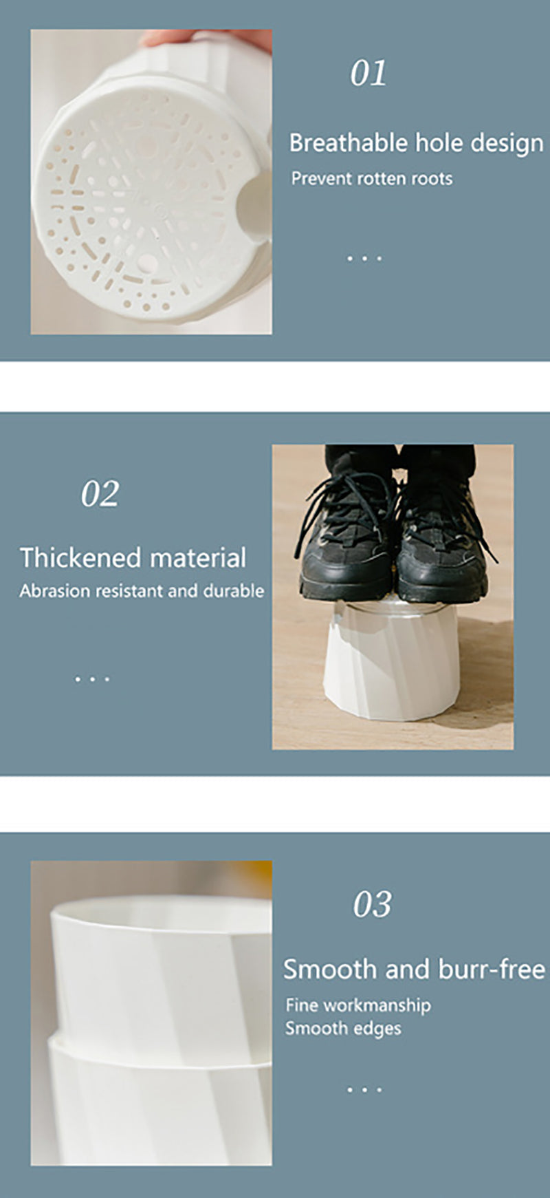 Pot de Fleurs Auto-Arrosant Transparent à Double Paroi