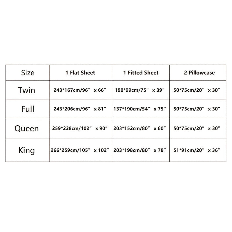 Parure de Lit Satin 4 Pièces – Drap Housse, Drap Plat & 2 Taies d’Oreiller