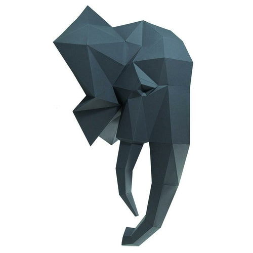 Sculpture 3D Éléphant - Décoration murale DIY en Papercraft